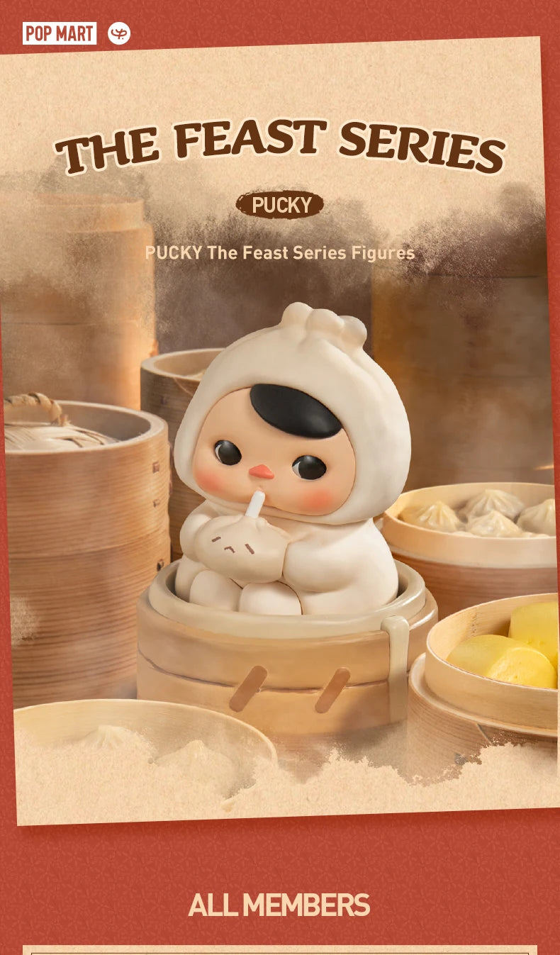 Officiële POP MART PUCKY The Feast Series Mystery Box – Schattige Verassingsspeelgoed Figuren