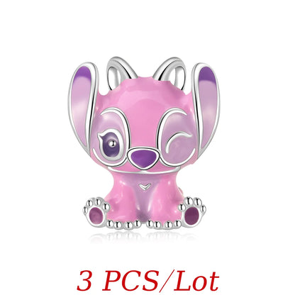 MINISO Cute Cartoon Stitch & Angel Couple Charm – Originele Bedeltjes Voor Armbanden En Kettingen