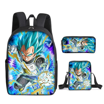 DragonGear 3 Stuks/set Dragon Ball 3D Print Cartoon Schooltassen – Perfecte Rugzak Voor Kids