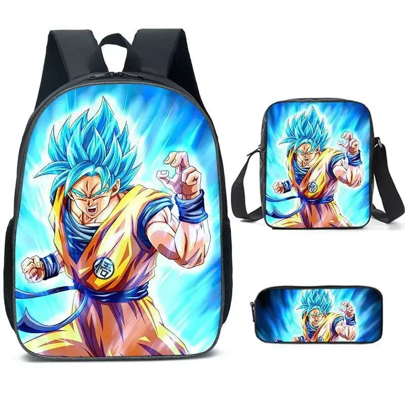 DragonGear 3 Stuks/set Dragon Ball 3D Print Cartoon Schooltassen – Perfecte Rugzak Voor Kids