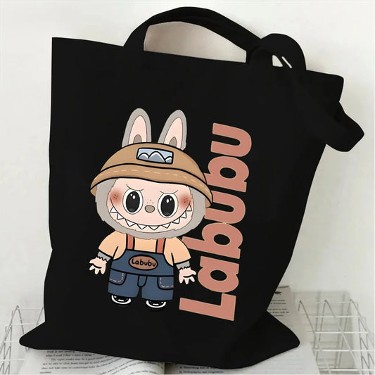 Labubu Canvas Tote Tas Cartoon - Ecovriendelijke Schoudertas