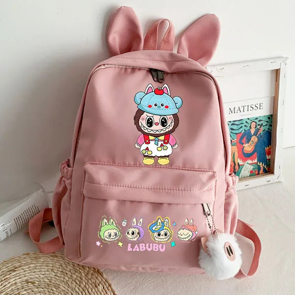 Labubu Rugzak met oren – Schattig Ontwerp Voor School
