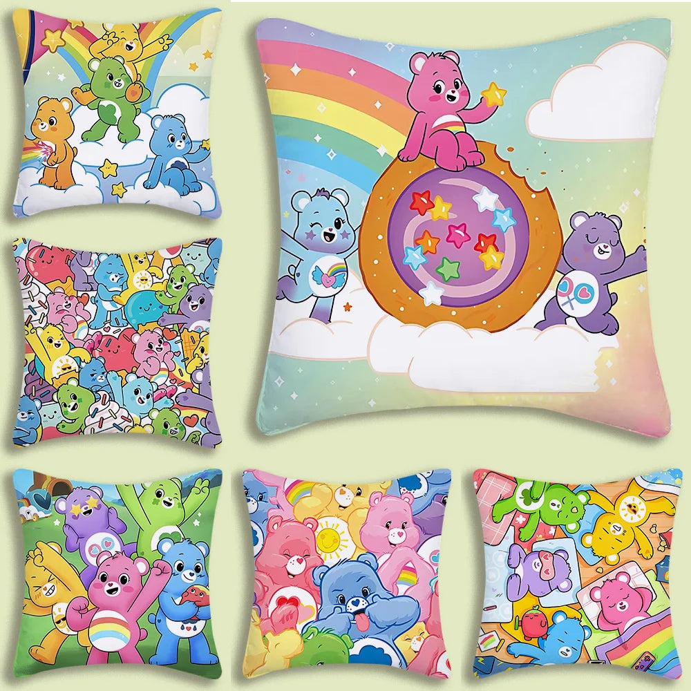 Kussenslopen Cartoon Care Bears Met Dubbelzijdige Print En Zachte Plush