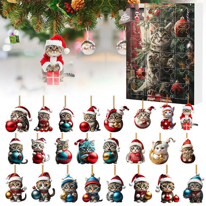 2D Teckel Adventskalender hangers Kerst - 24 Dagen