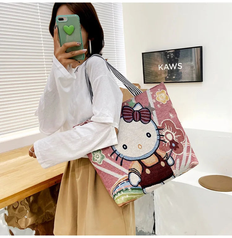Disney Retro Canvas Schoudertas Lilo & Stitch, Winnie the Pooh – Ruime Capaciteit
