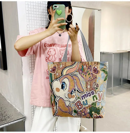 Disney Retro Canvas Schoudertas Lilo & Stitch, Winnie the Pooh – Ruime Capaciteit
