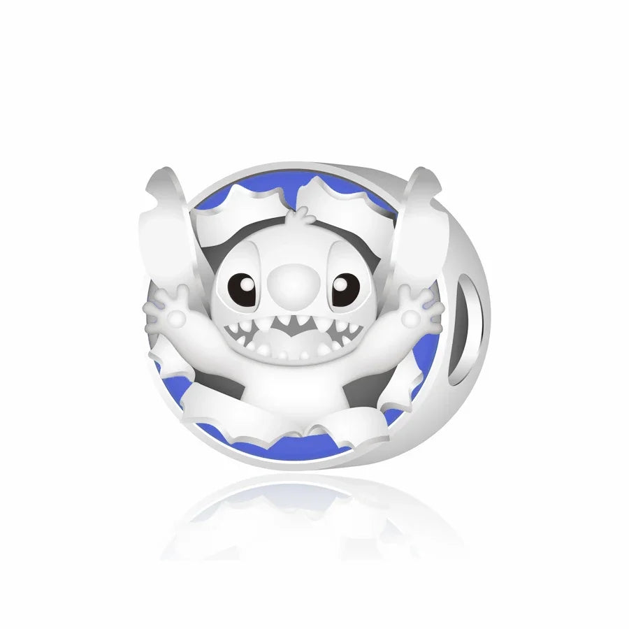 MINISO Cute Cartoon Stitch & Angel Couple Charm – Originele Bedeltjes Voor Armbanden En Kettingen
