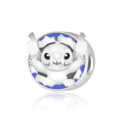 MINISO Cute Cartoon Stitch & Angel Couple Charm – Originele Bedeltjes Voor Armbanden En Kettingen