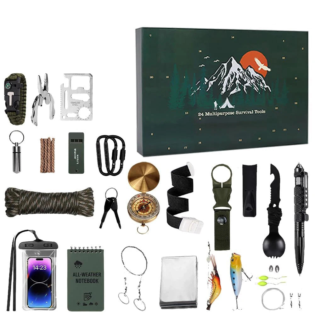TrailNova Adventkalender Survival kit voor Mannen – 24 dagen 2025 countdown