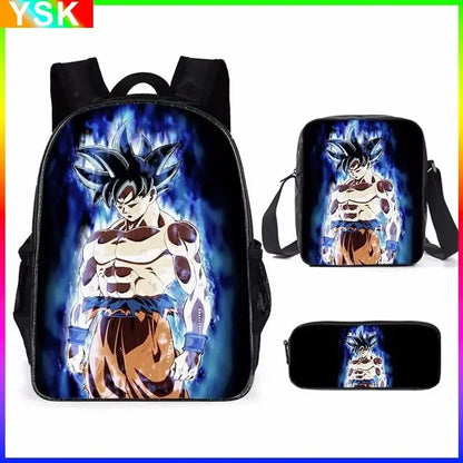 DragonGear 3 Stuks/set Dragon Ball 3D Print Cartoon Schooltassen – Perfecte Rugzak Voor Kids