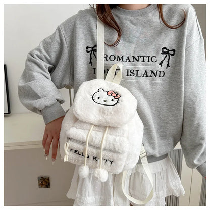 Kawaii My Melody Kuromi Hello Kitty Rugzak – Grote Inhoud en Pluche