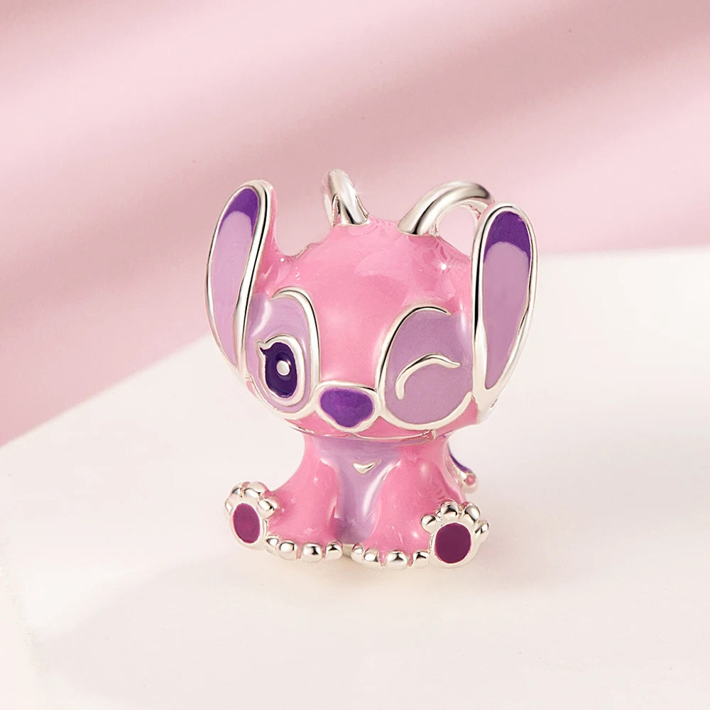 MINISO Cute Cartoon Stitch & Angel Couple Charm – Originele Bedeltjes Voor Armbanden En Kettingen