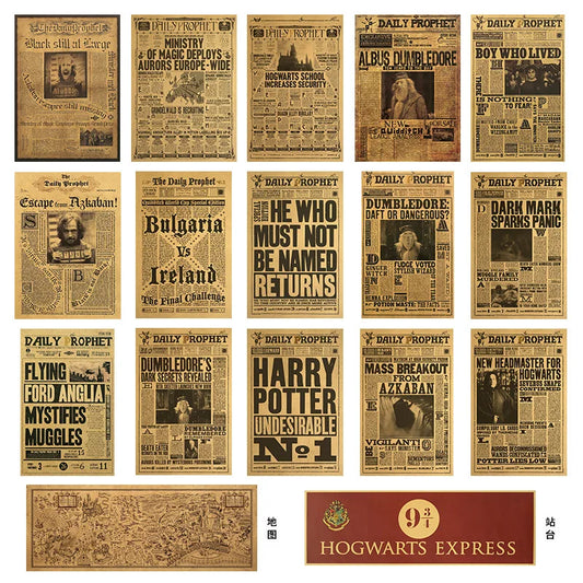 Vintage Poster Harried Potter Kraft Papier Muurdecoratie