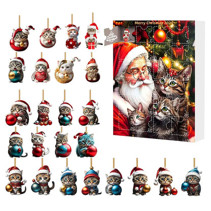 2D Teckel Adventskalender hangers Kerst - 24 Dagen