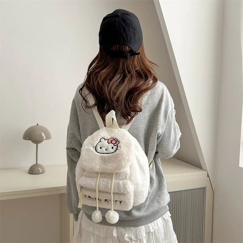 Kawaii My Melody Kuromi Hello Kitty Rugzak – Grote Inhoud en Pluche