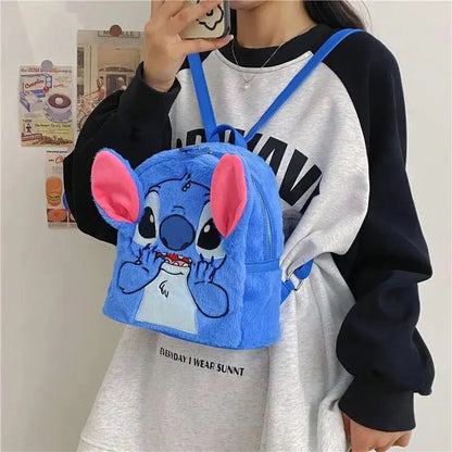 Disney Pluche Rugzak Blauw Stitch - Grote Capaciteit