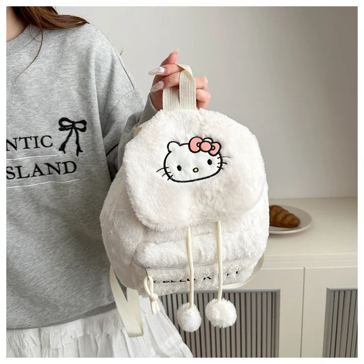 Kawaii My Melody Kuromi Hello Kitty Rugzak – Grote Inhoud en Pluche