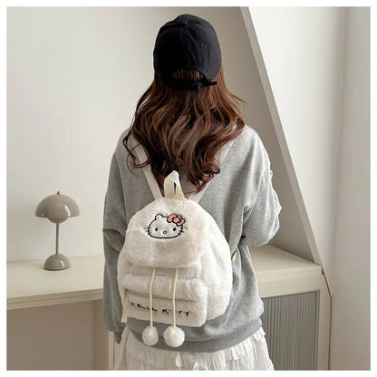 Kawaii My Melody Kuromi Hello Kitty Rugzak – Grote Inhoud en Pluche