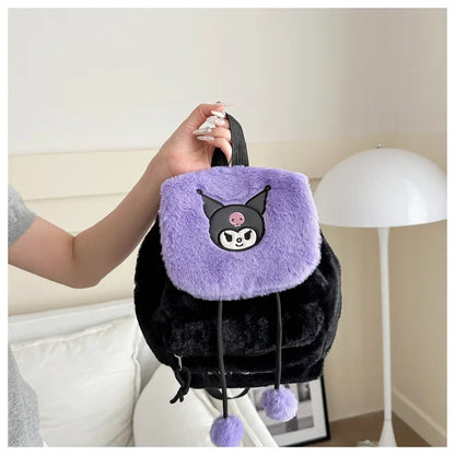 Kawaii My Melody Kuromi Hello Kitty Rugzak – Grote Inhoud en Pluche