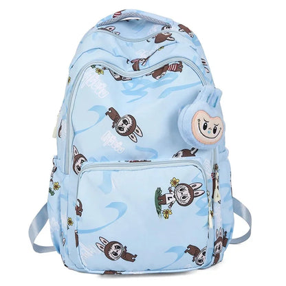 Labubu Cartoon Kinder Rugzak – Nylon Materiaal Boogriem