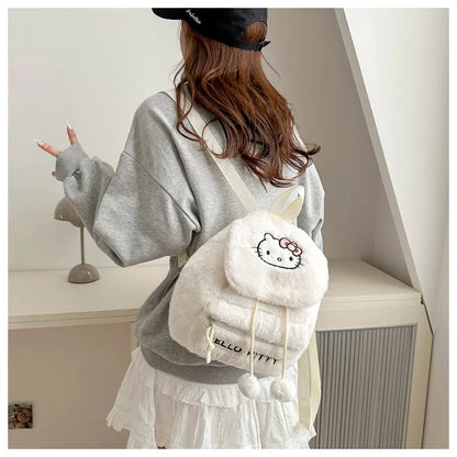 Kawaii My Melody Kuromi Hello Kitty Rugzak – Grote Inhoud en Pluche