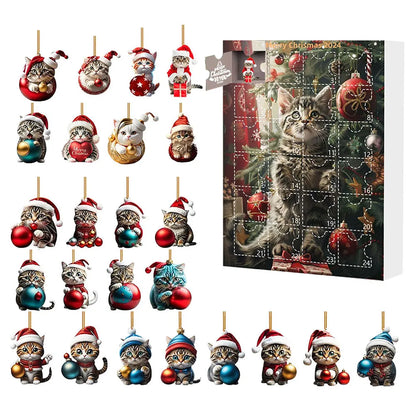 2D Teckel Adventskalender hangers Kerst - 24 Dagen