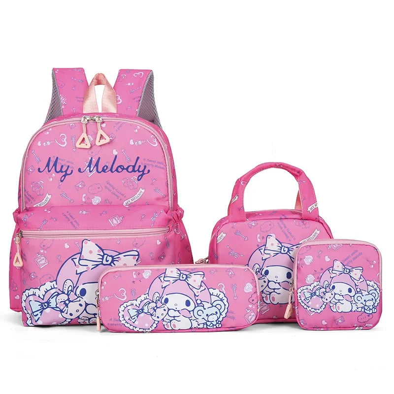Rugzak Set 4-delig Kuromi Hello Kitty Met Veel Opbergruimte
