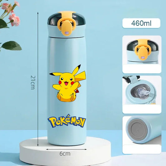Pokemon Thermosfles 460ML Pikachu Met Rietje Voor Kinderen