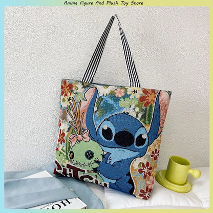 Disney Retro Canvas Schoudertas Lilo & Stitch, Winnie the Pooh – Ruime Capaciteit