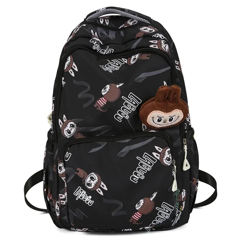 Labubu Cartoon Kinder Rugzak – Nylon Materiaal Boogriem