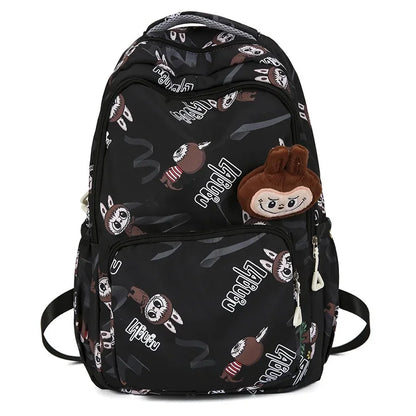 Labubu Cartoon Kinder Rugzak – Nylon Materiaal Boogriem