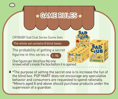Officiële POP MART Crybaby Sad Club Series Scene Sets Mystery Box – Schattige Anime Actiefiguren