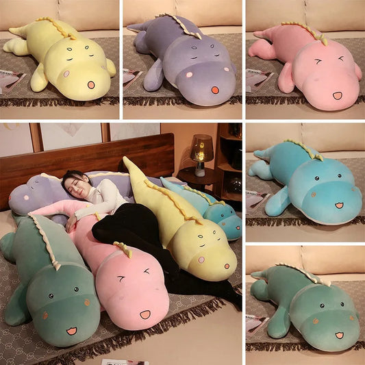 Yoocour Huggable Lange Schattige Dinosaurus Pluche Speelgoed – Zacht en Knuffelbaar Kussen