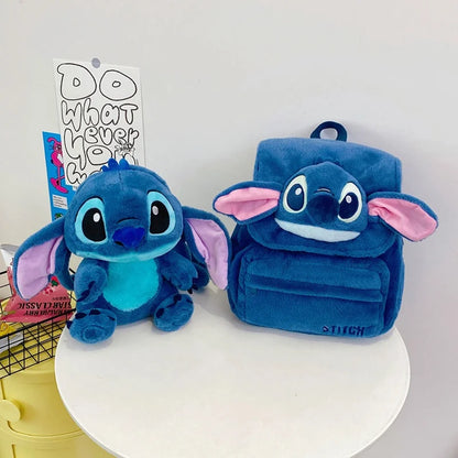 Kawaii Lilo En Stitch Pluche Rugzak – Schattig Cartoon Ontwerp Met Grote Capaciteit