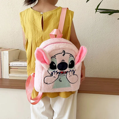 Kawaii Lilo En Stitch Pluche Rugzak – Schattig Cartoon Ontwerp Met Grote Capaciteit