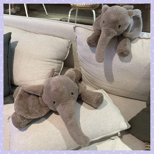 Super Zachte Grijze Olifant Pluche – Schattige Knuffel Met Fluffy Oren