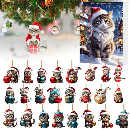 2D Teckel Adventskalender hangers Kerst - 24 Dagen