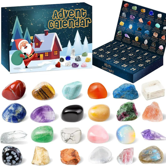 Kerst Adventskalender 2025 Natuurlijke Kristalstenen 24 Dagen Telkalender