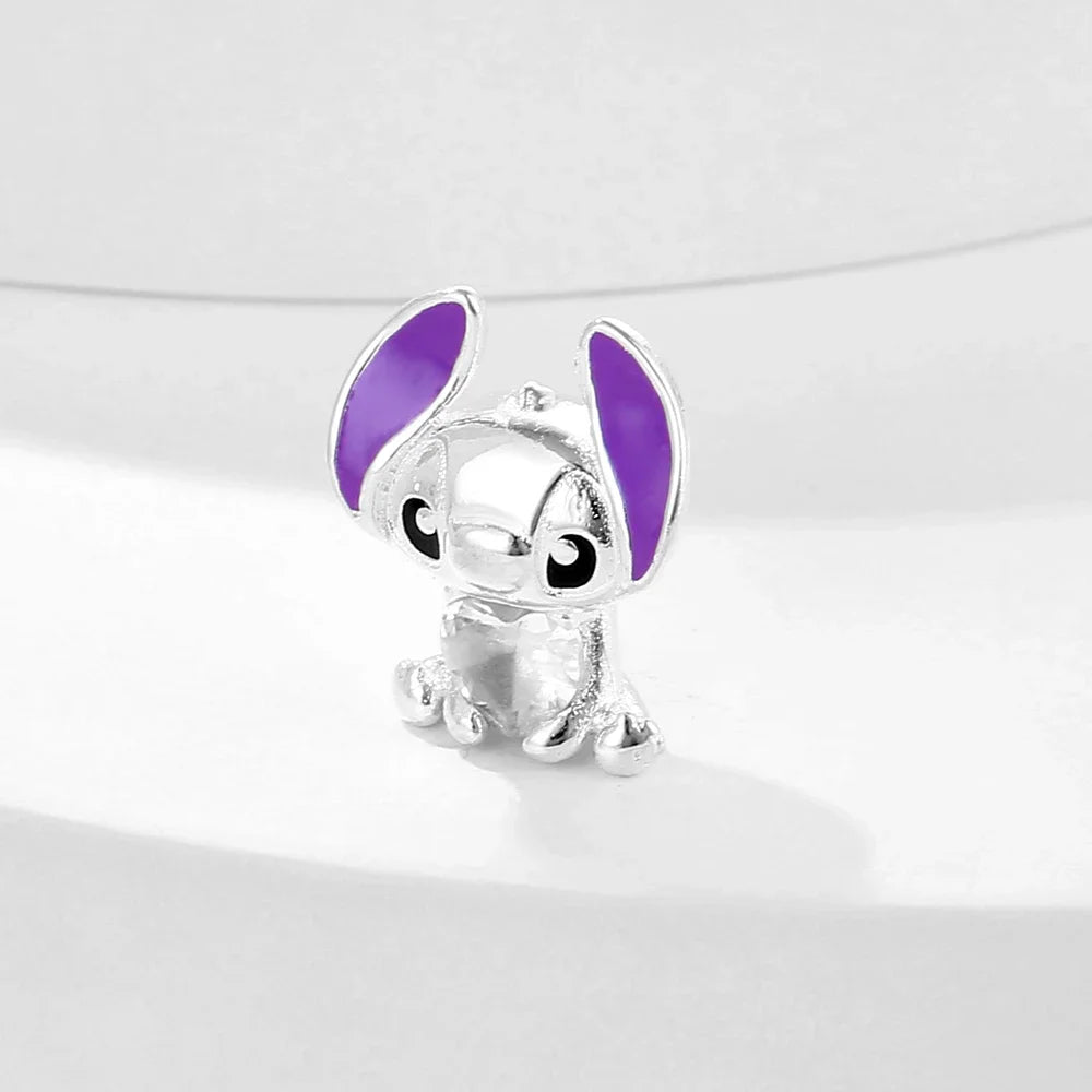 MINISO Cute Cartoon Stitch & Angel Couple Charm – Originele Bedeltjes Voor Armbanden En Kettingen