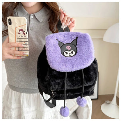 Kawaii My Melody Kuromi Hello Kitty Rugzak – Grote Inhoud en Pluche