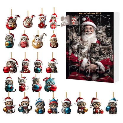 2D Teckel Adventskalender hangers Kerst - 24 Dagen