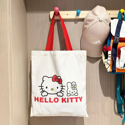 Sanrio Hello Kitty Canvas Tas – Grote Capaciteit met Rits