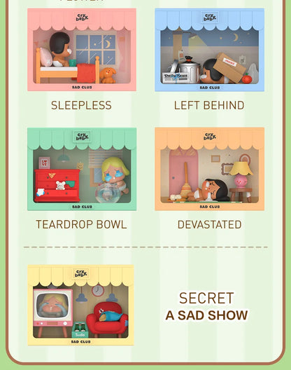 Officiële POP MART Crybaby Sad Club Series Scene Sets Mystery Box – Schattige Anime Actiefiguren