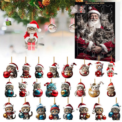 2D Teckel Adventskalender hangers Kerst - 24 Dagen