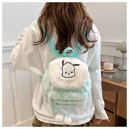 Kawaii My Melody Kuromi Hello Kitty Rugzak – Grote Inhoud en Pluche