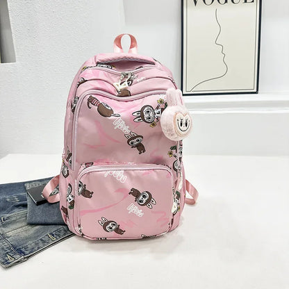 Labubu Cartoon Kinder Rugzak – Nylon Materiaal Boogriem