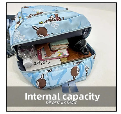 Labubu Cartoon Kinder Rugzak – Nylon Materiaal Boogriem