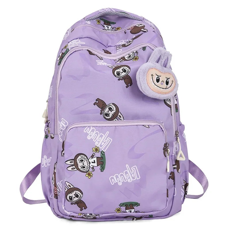 Labubu Cartoon Kinder Rugzak – Nylon Materiaal Boogriem