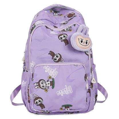 Labubu Cartoon Kinder Rugzak – Nylon Materiaal Boogriem