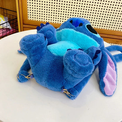 Kawaii Lilo En Stitch Pluche Rugzak – Schattig Cartoon Ontwerp Met Grote Capaciteit